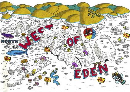 Дайвсайты Симиланского архипелага - West of Eden Карта дайв сайта West of Eden